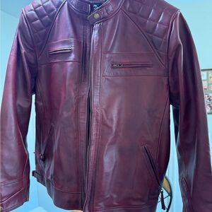 Men's Burgundy Leather Jacket